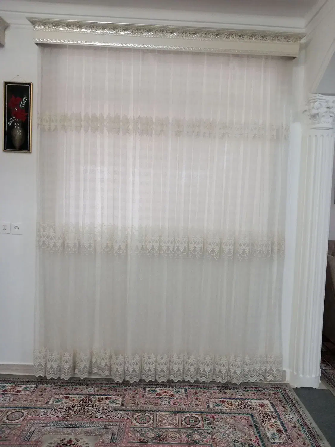 پرده همراه با کتیبه|پرده، رانر، رومیزی|ضیابر, |دیوار