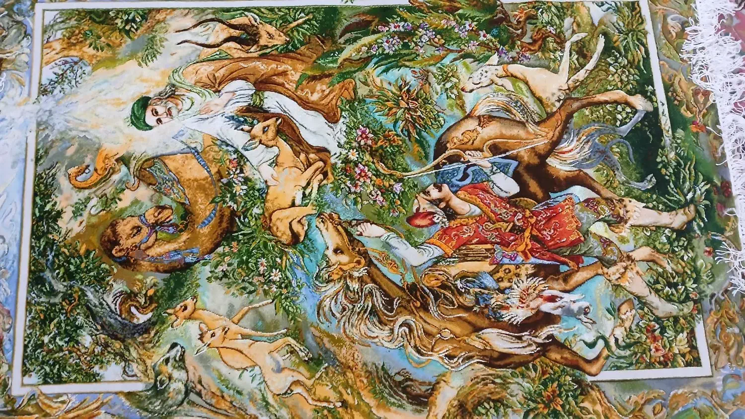 تابلو فرش دستبافت تبریز ضامن آهو|تابلو فرش|تبریز, |دیوار