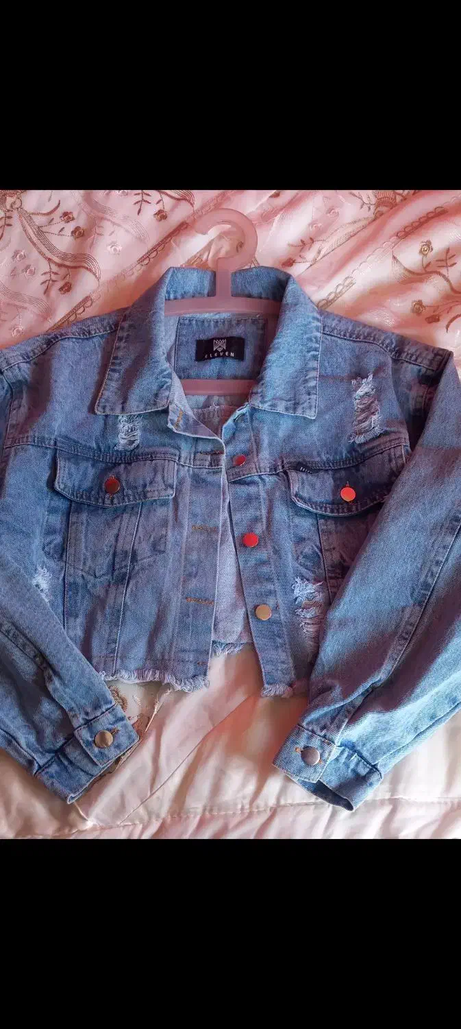 بافت راه راه فری سایز و کت جین زاپدار نو|لباس|فولادشهر, فولادشهر|دیوار