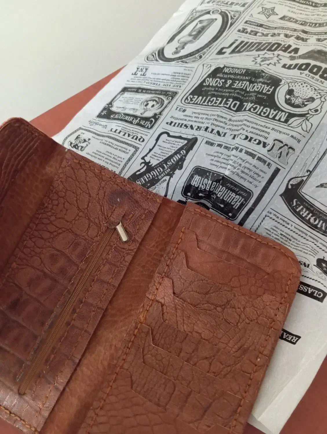 کیف پول چرم طبیعی دستدوز|کیف، کفش، کمربند|دزفول, |دیوار