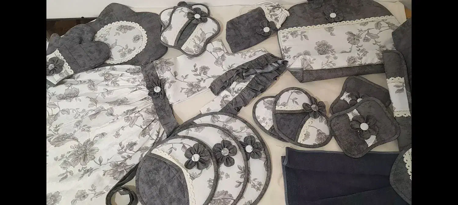 دوخت سرویس اشپزخانه عروس|سفره، حوله، دستمال آشپزخانه|کرمان, |دیوار