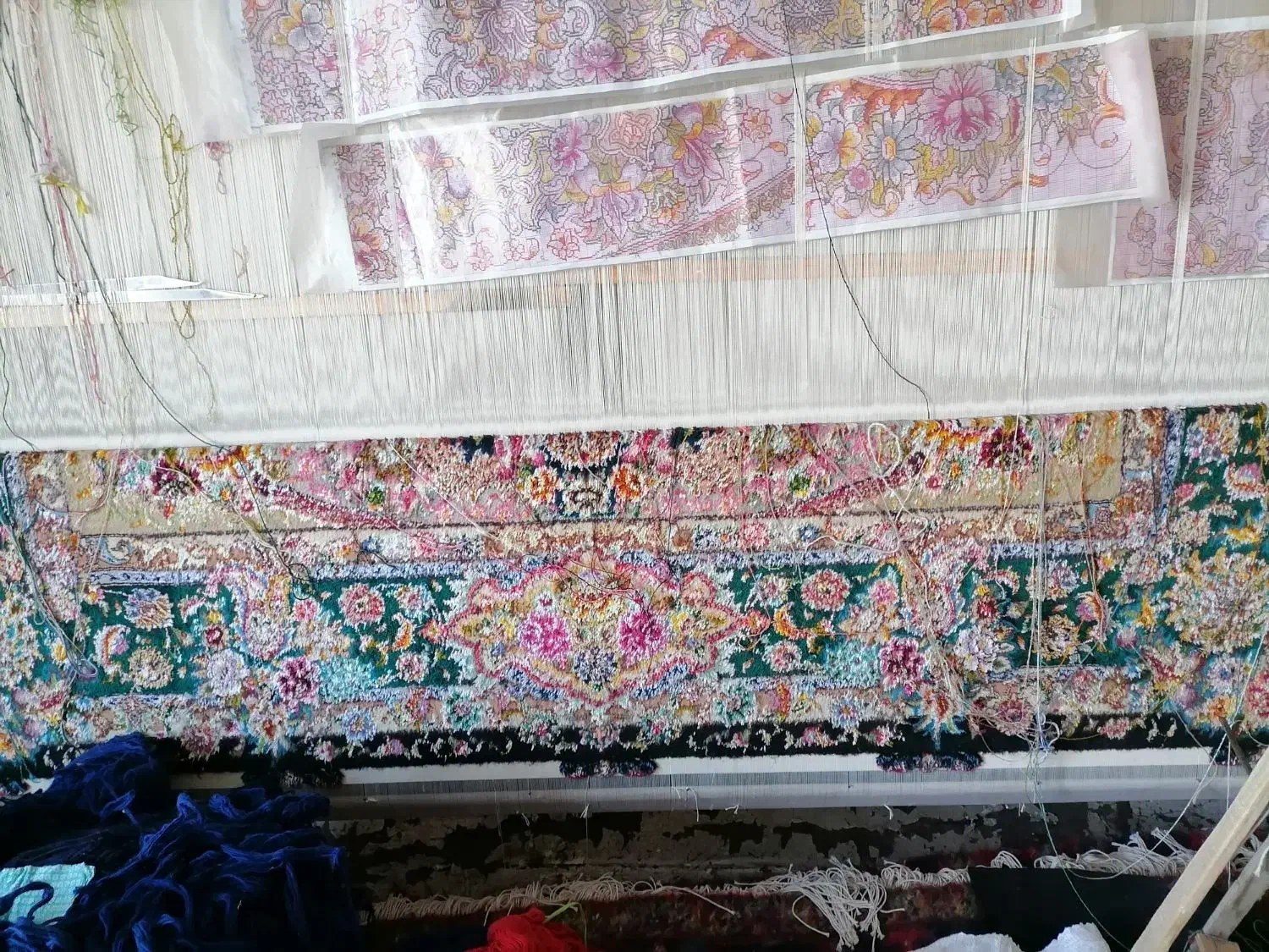 فرش نیمه کاره نقشه سالاری|فرش|تبریز, |دیوار