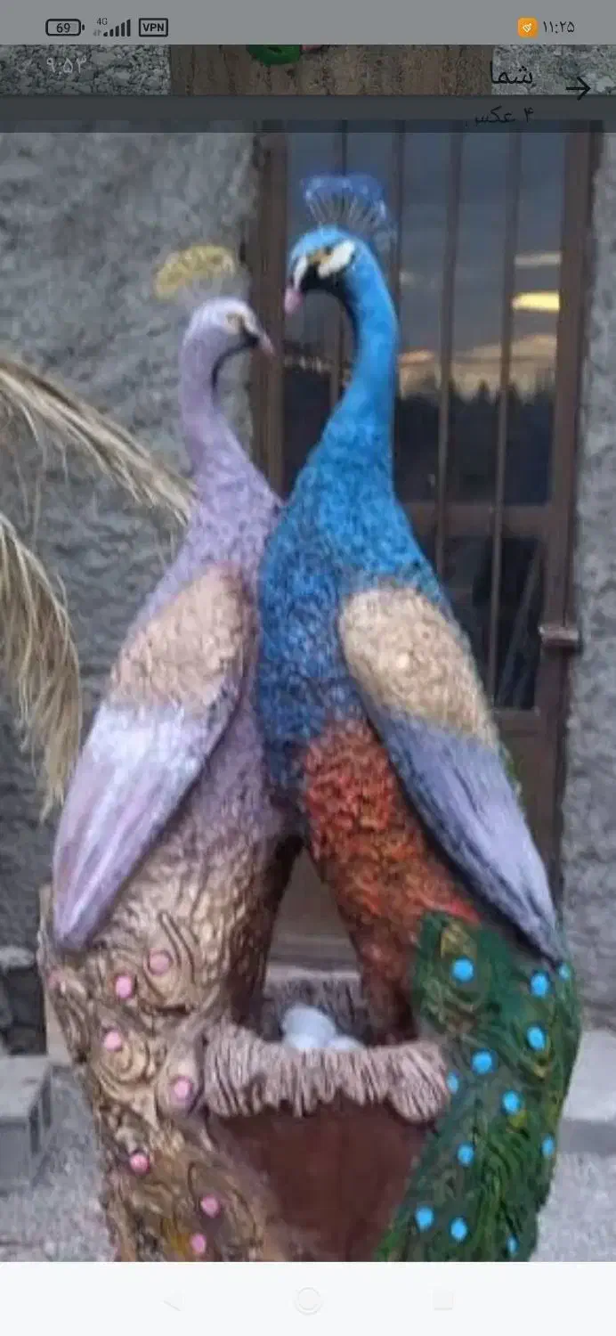 مجسمه طاووس|مجسمه، تندیس، ماکت|کرمان, |دیوار