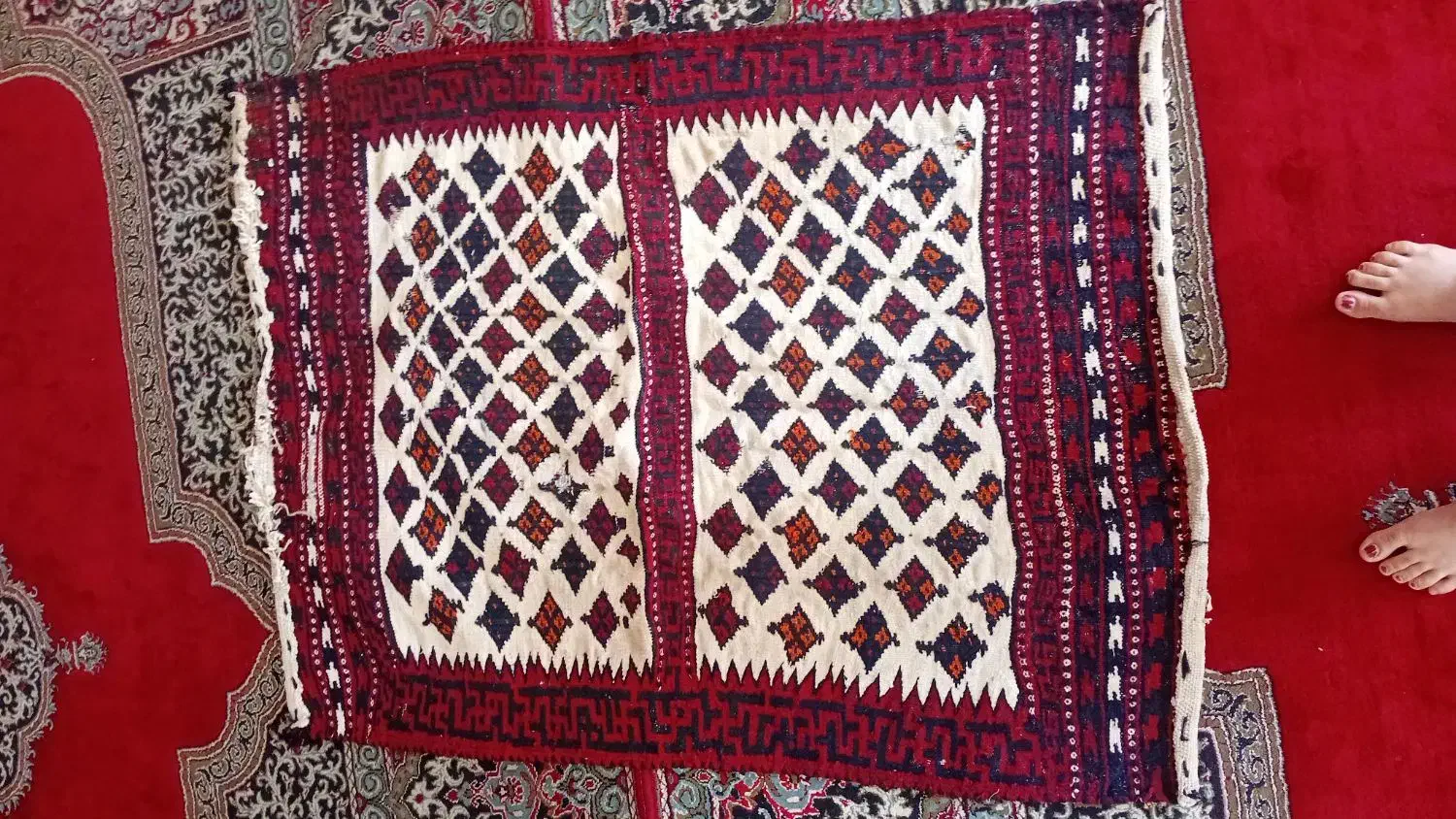 سفره نان پزی قدیمی|سفره، حوله، دستمال آشپزخانه|ایذه, |دیوار