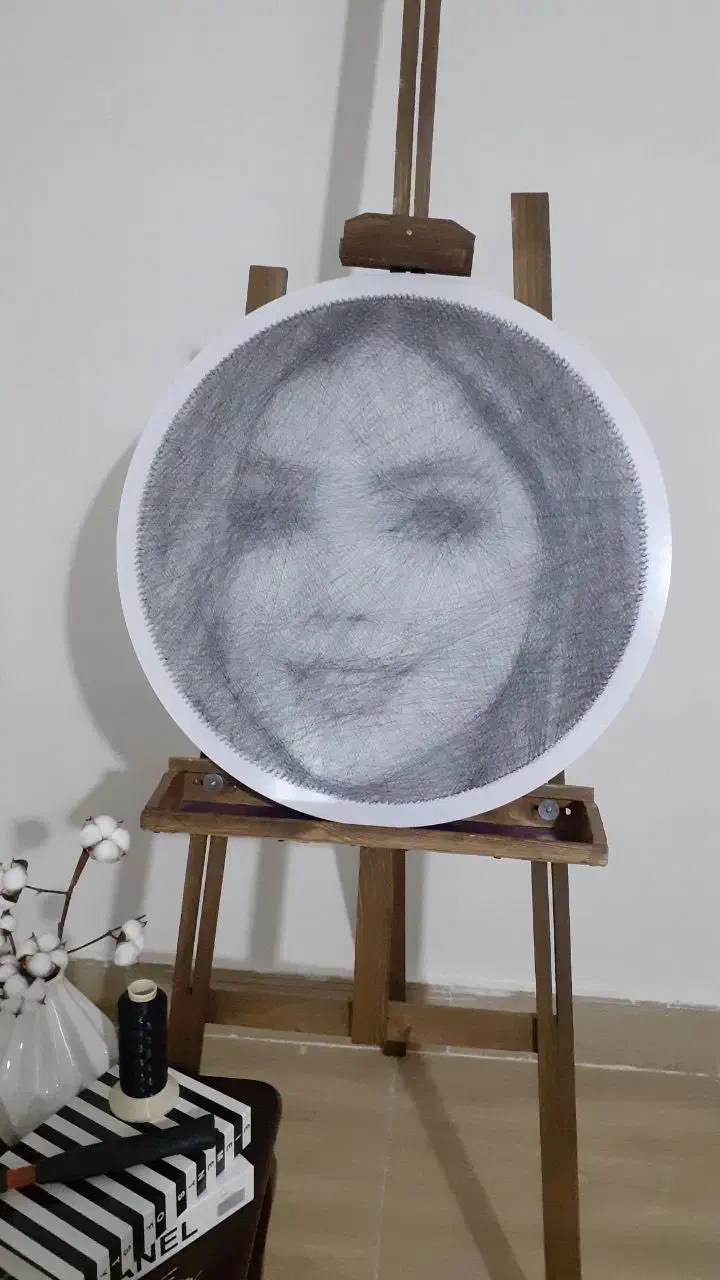 تابلو میخ و‌نخ چهره|صنایع دستی و سایر لوازم تزئینی|مشهد, بهشت|دیوار