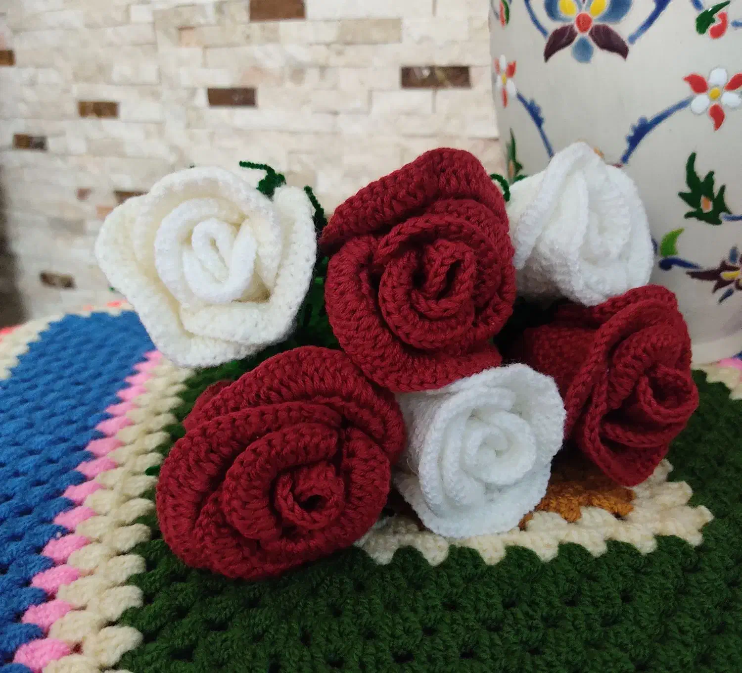 گل رز قلاب بافی|گل مصنوعی|تهران, منیریه|دیوار