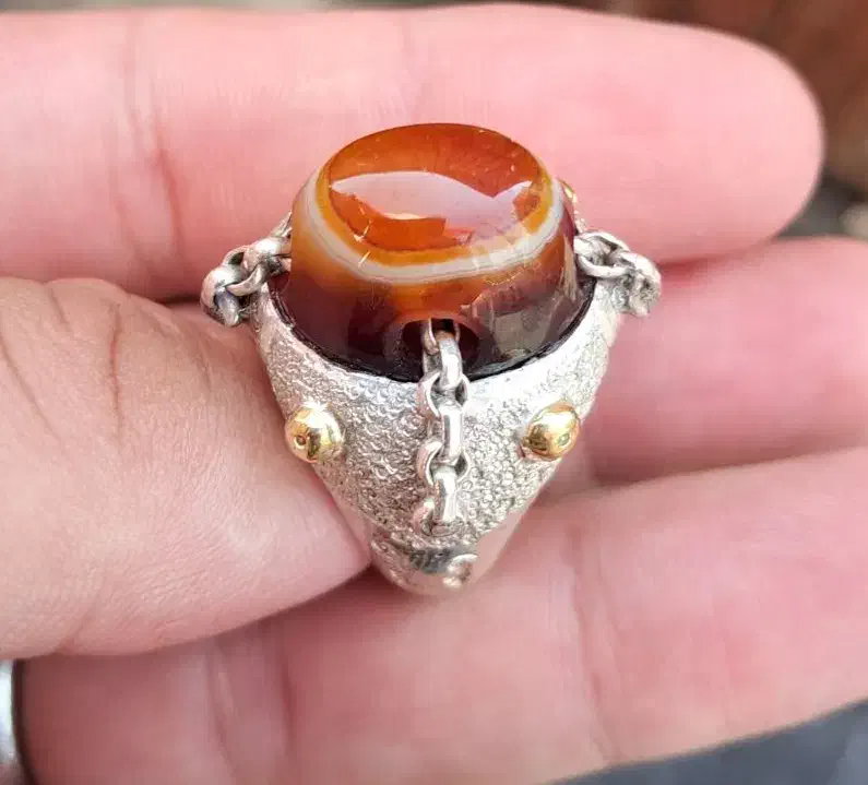 انگشتر نقره دست ساز باباقوری زنجیری|بدلیجات|تهران, نیروی هوایی (پیروزی)|دیوار