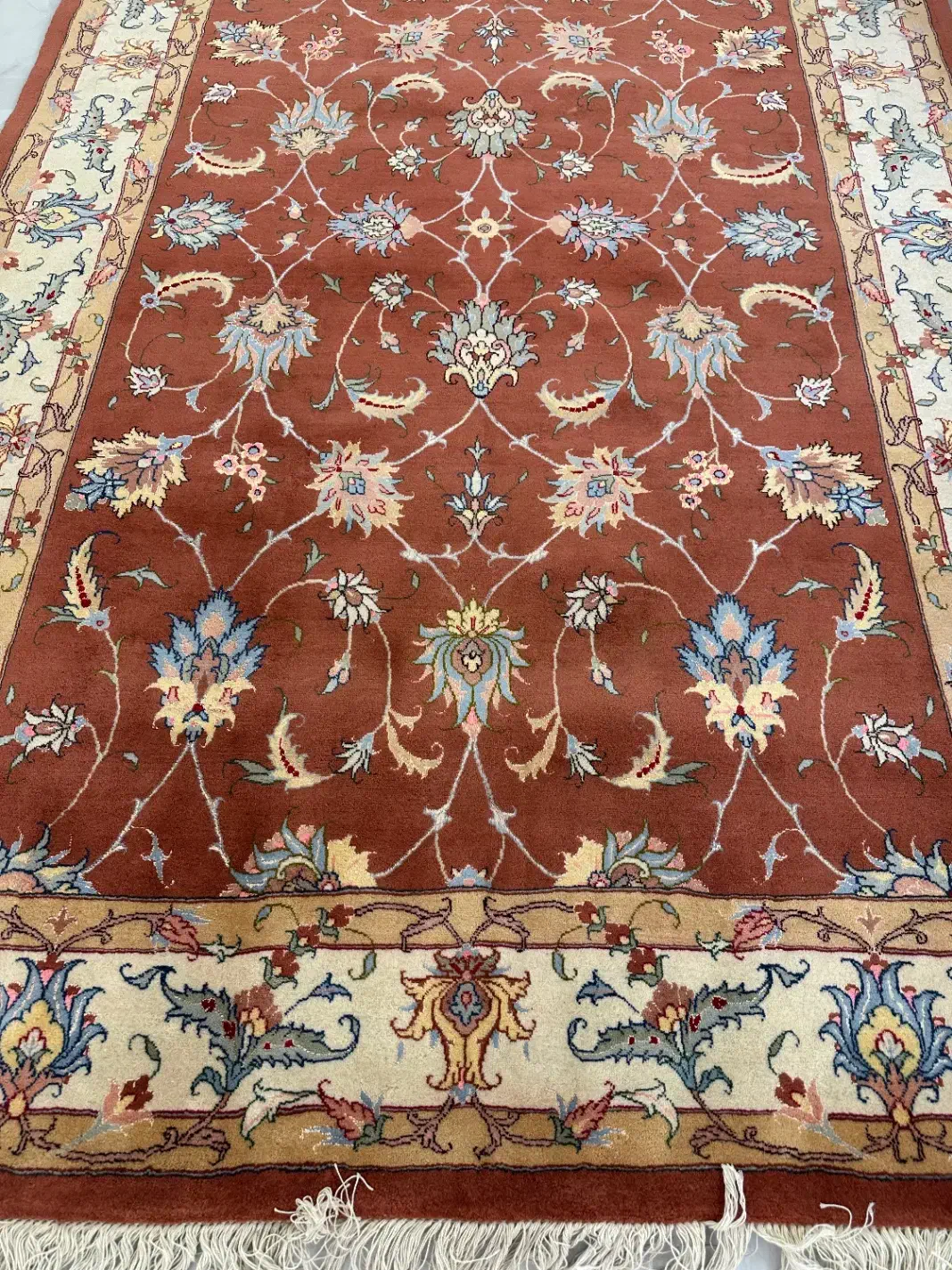 فرش دستبافت جفت ۶ متری تبریز نقشه افشان لاکی|فرش|اردبیل, |دیوار