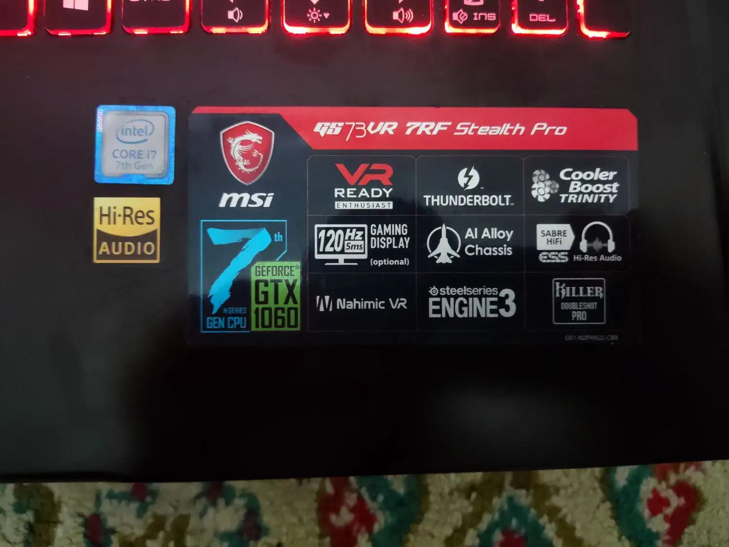 لپ تاپ گیمینگ msi  گرافیک 6 گیگ‌ gtx1060 و 17 اینچ|رایانه همراه|شیراز, آزادگان|دیوار