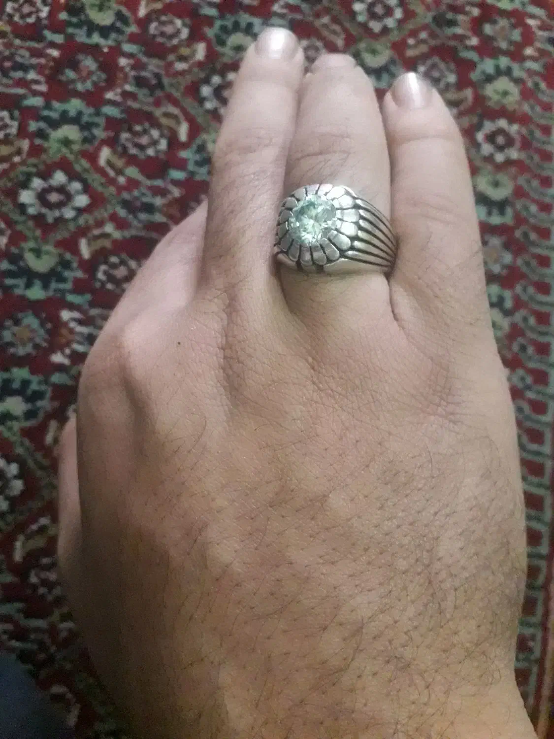 انگشتر دستساز با سنگ موزونایت|جواهرات|زنجان, |دیوار