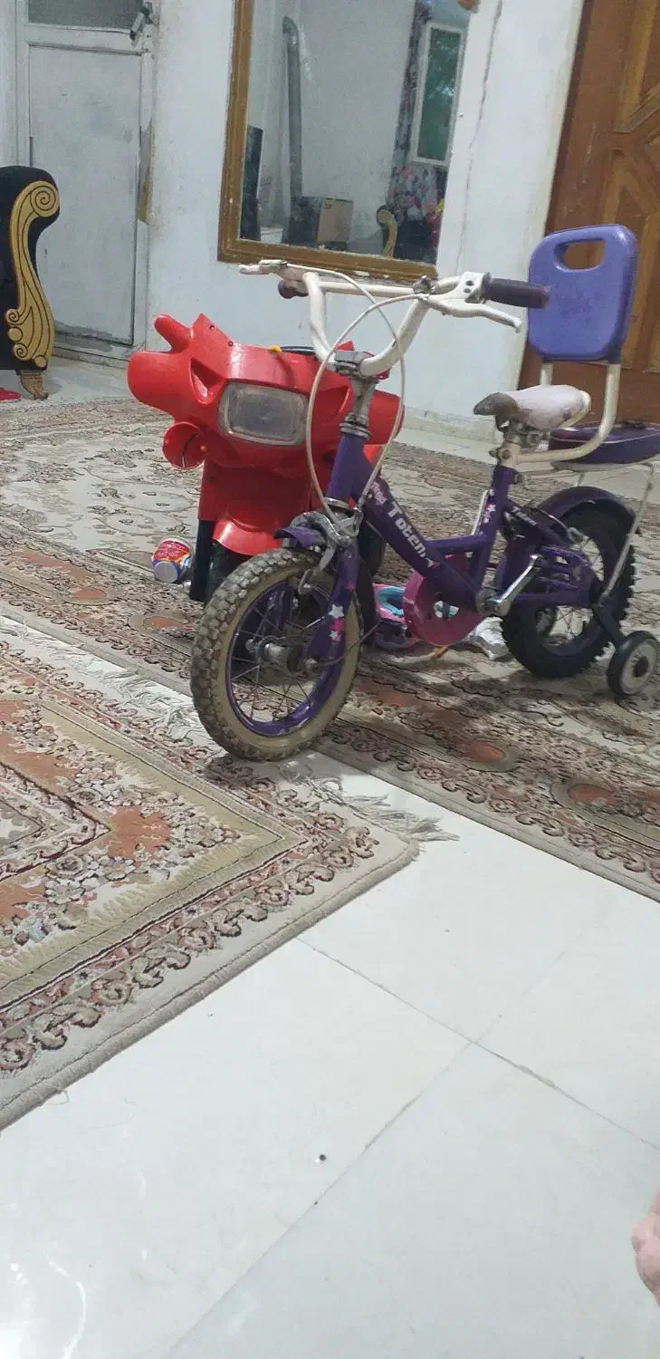 دوچرخه سایز ۱۲ و موتور شارژی|دوچرخه، اسکیت، اسکوتر|ورامین, ورامین|دیوار