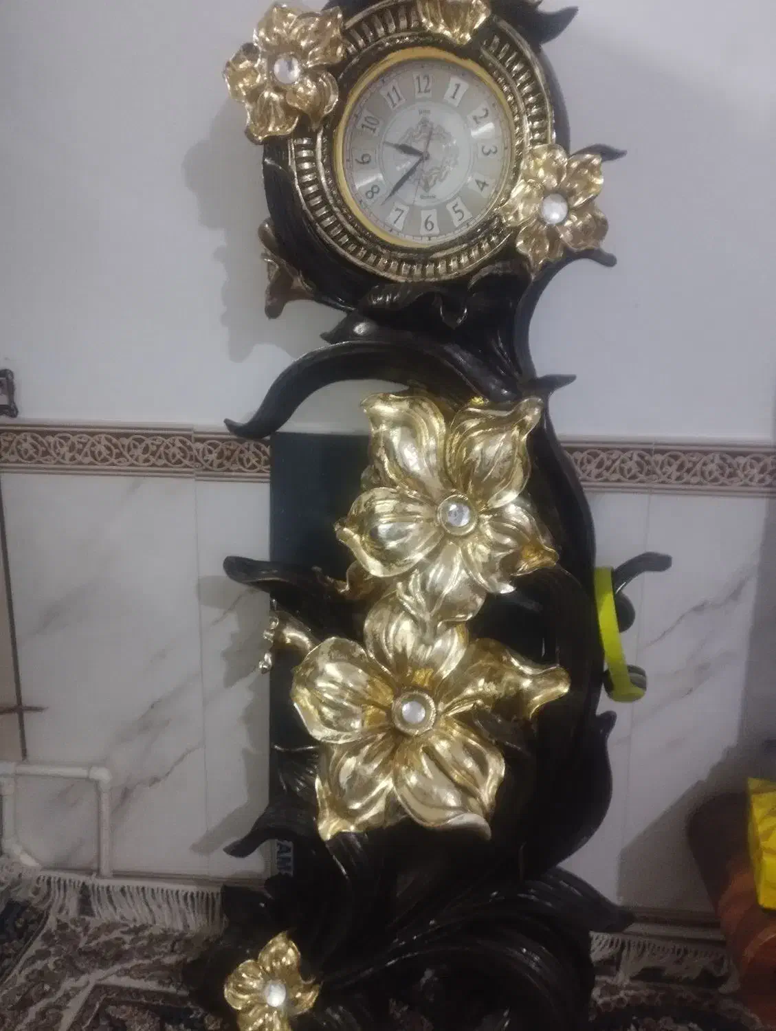 ساعت گل دارکاملا سالم|ساعت دیواری و تزئینی|کامیاران, |دیوار