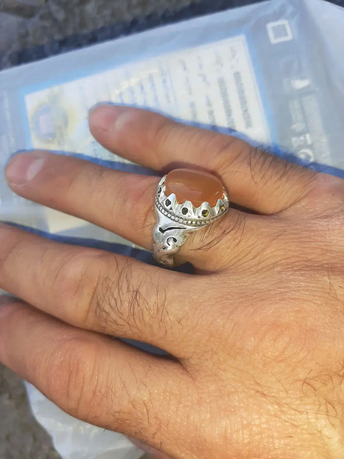 انگشتر نقره عقیق اصل یمن|جواهرات|اردبیل, |دیوار