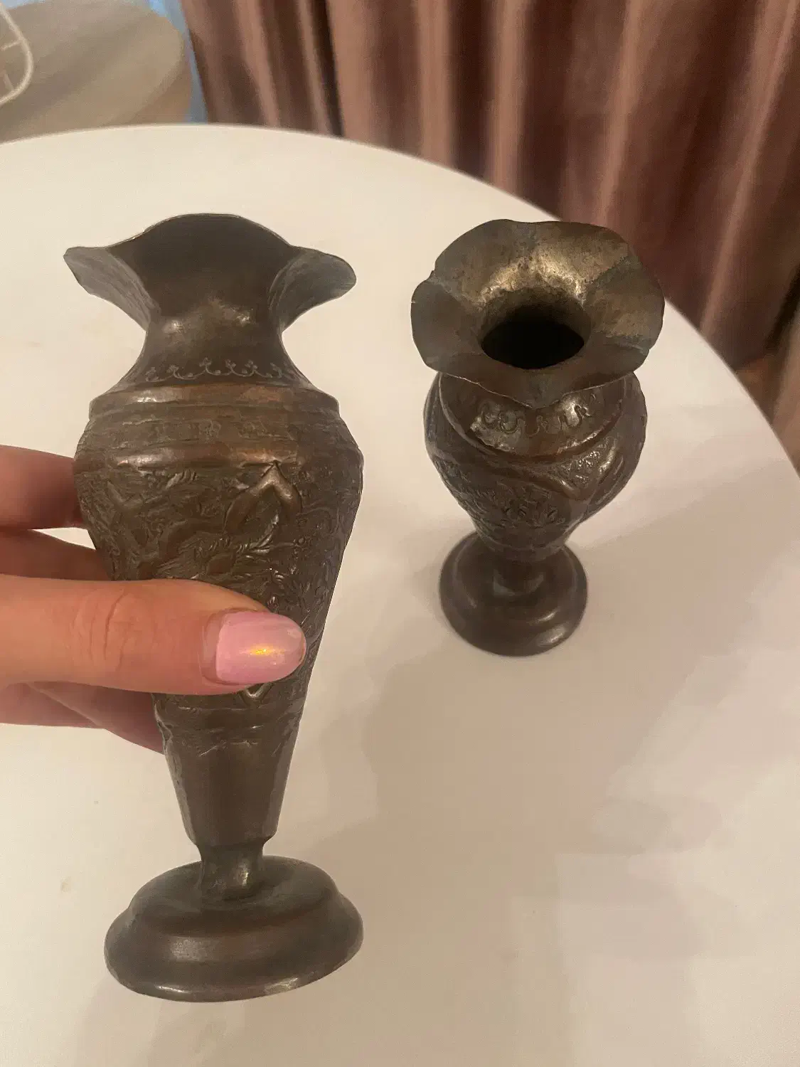 گلدان دیوارکوب برنز برنج آنتیک قدیمی|کلکسیون اشیاء عتیقه|تهران, قبا|دیوار