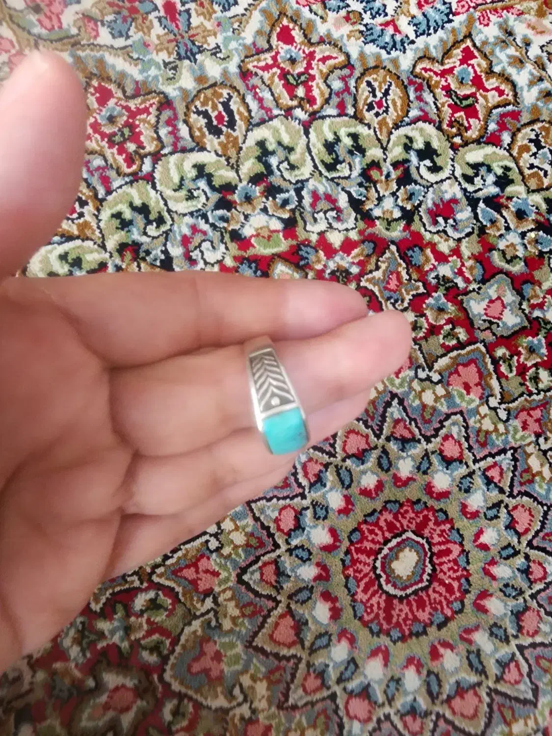 یک انگشتر مردانه فیروزه و یک انگشتر زنانه نقره|جواهرات|کرمان, |دیوار