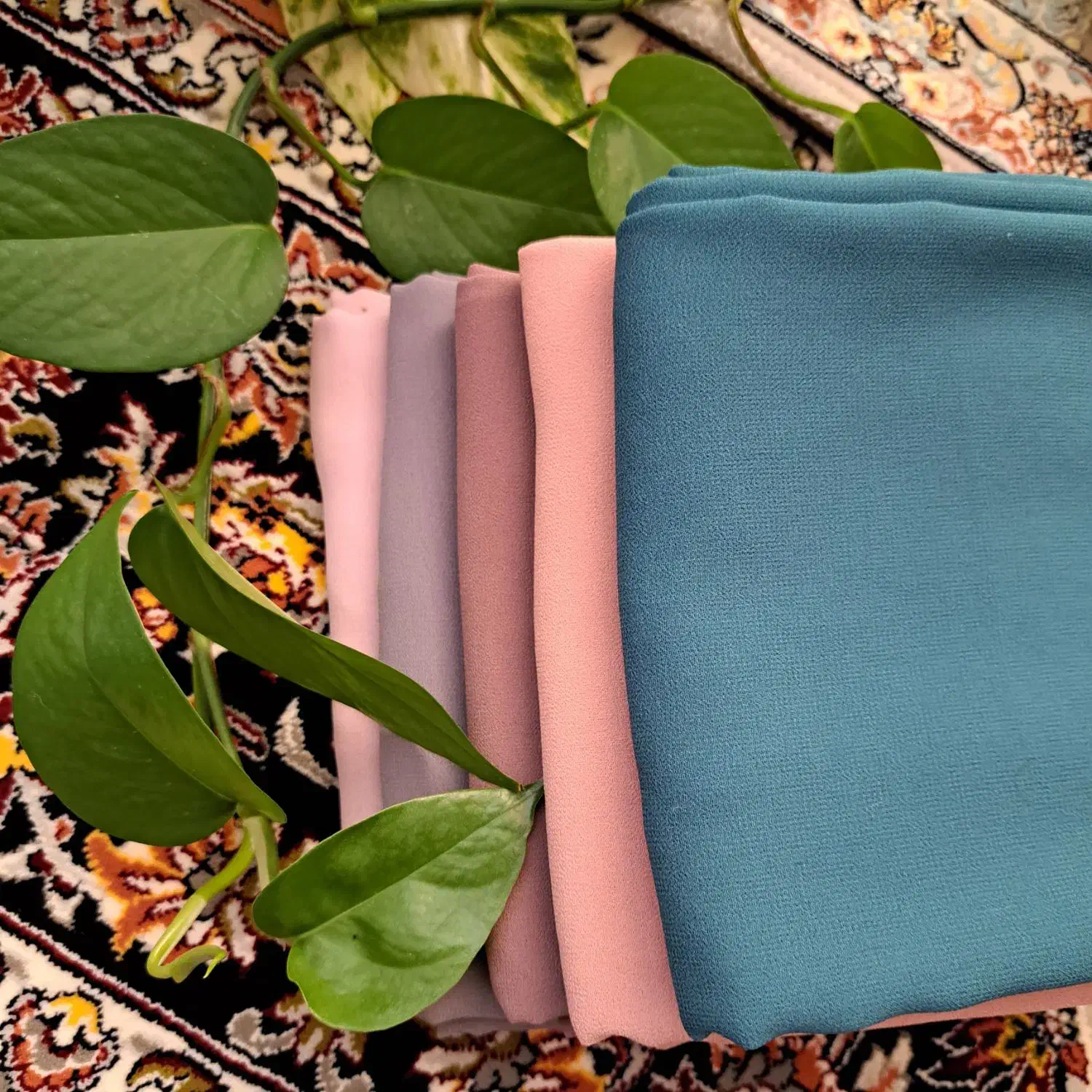 روسری کرپ حریر تک رنگ|لباس|فردوس (خراسان), |دیوار