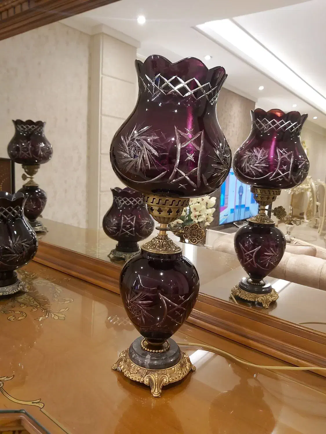 شمعدان کریستال دوپوست اعیانی شیک جهیزیه|لوستر و چراغ آویز|تهران, الهیه|دیوار