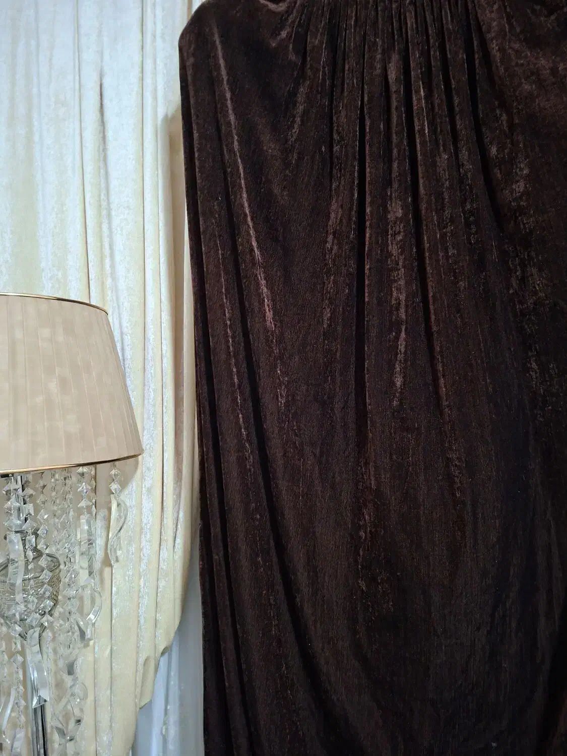 یک جفت والن پرده مخمل|پرده، رانر، رومیزی|محمدیه-قزوین, |دیوار