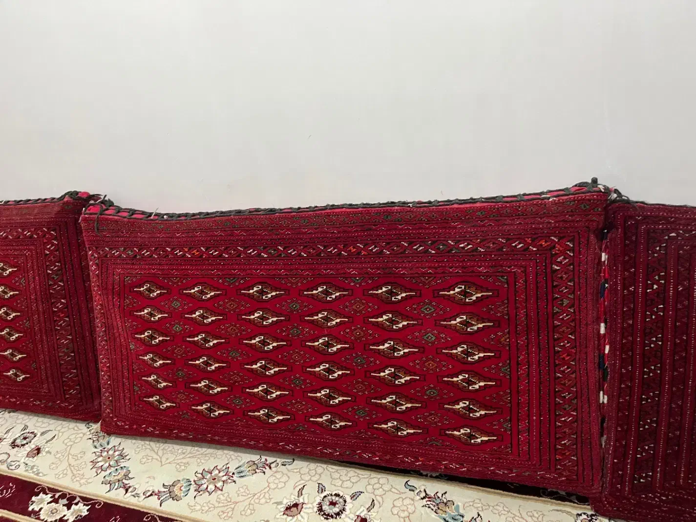 ۴جفت پشتی ترکمنی دست بافت|پشتی|بجنورد, |دیوار