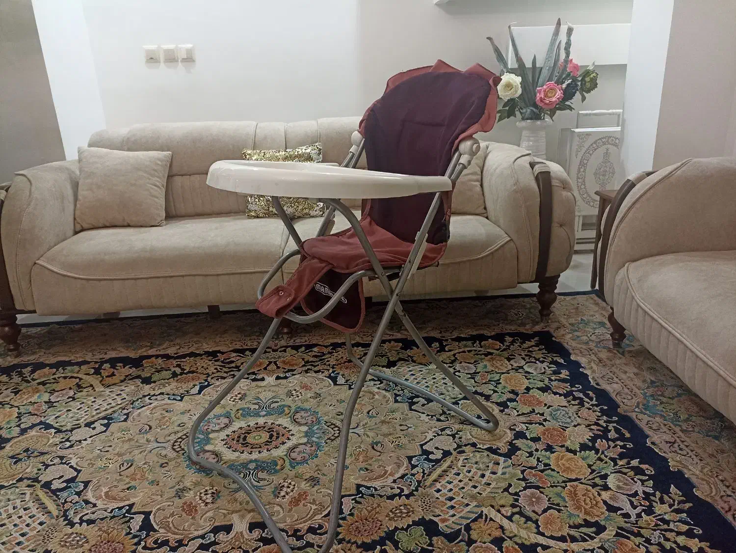 فروش ست کالسکه کریر روروئک و صندلی غذا خوری کودک|کالسکه و لوازم جانبی|خرمآباد, |دیوار