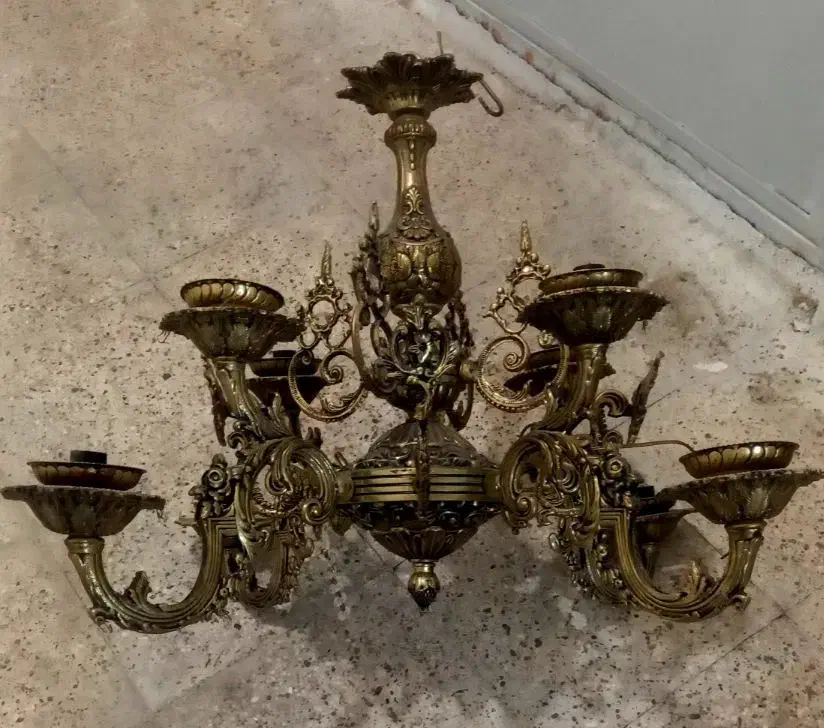 لوستر ۴شاخه دوبل|لوستر و چراغ آویز|مشهد, ادیب نیشابوری (شهرک غرب)|دیوار