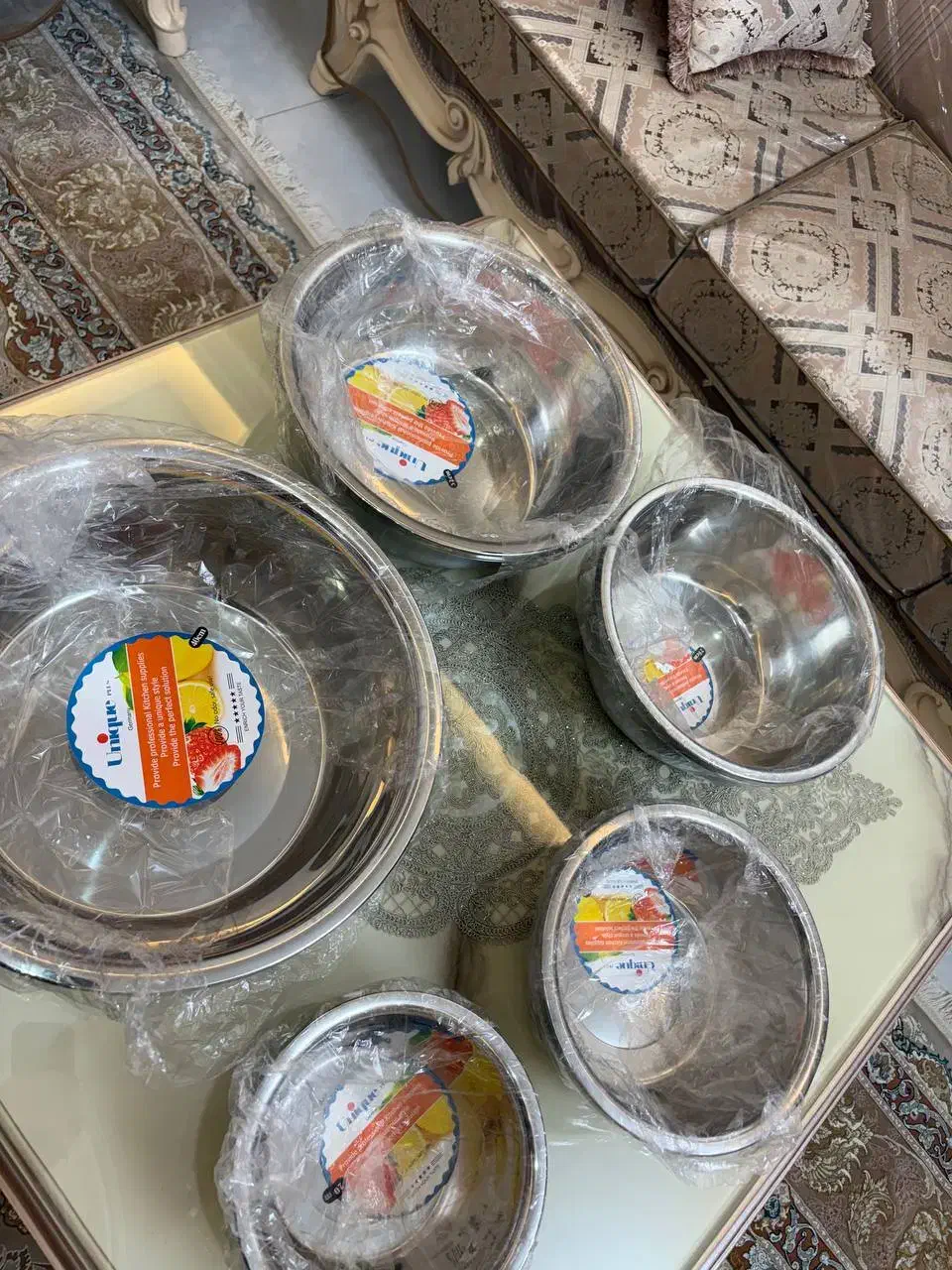 آبکش و لگن استیل یونیک|ظروف پخت‌وپز|قم, شاه سید علی|دیوار