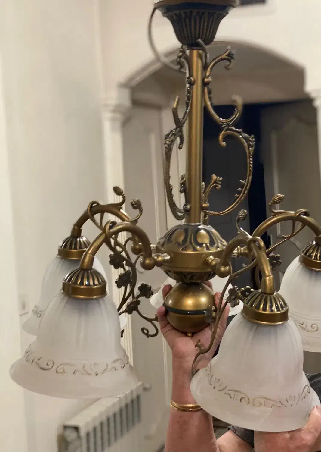 لوسترپنج شاخه|لوستر و چراغ آویز|تهران, سازمان برنامه شمالی|دیوار