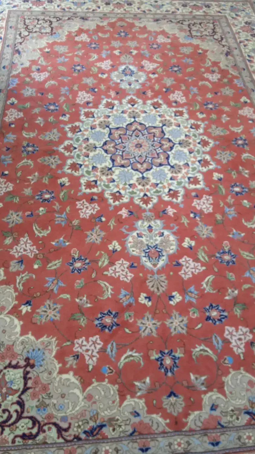 فرش دستبافت (اردکان) جفت ۶ متری طرح شکوفه|فرش|همدان, |دیوار