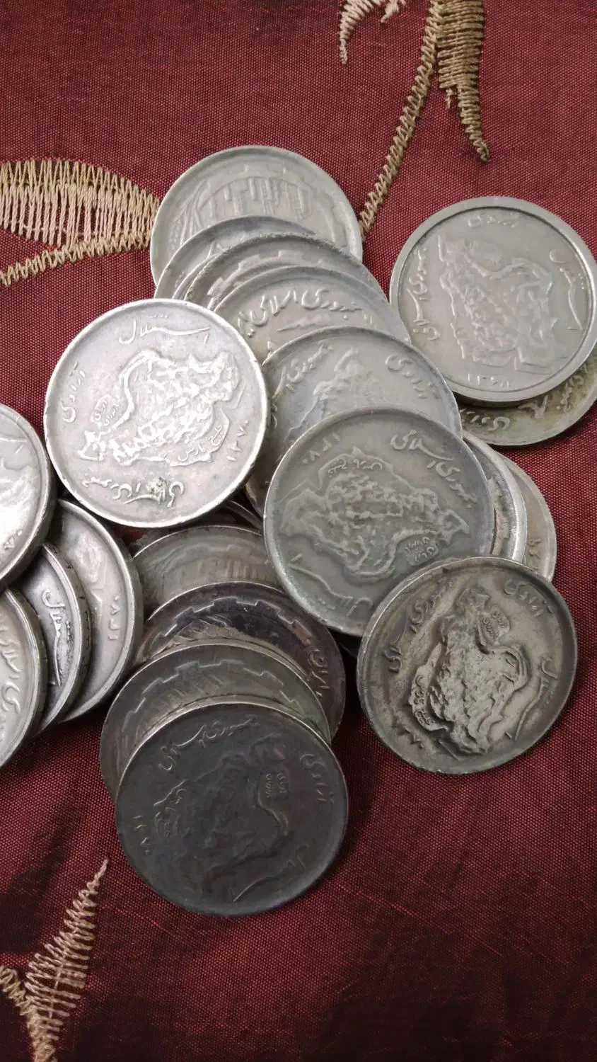 سکه های دورنگ قدیمی|کلکسیون سکه، تمبر، اسکناس|قزوین, |دیوار