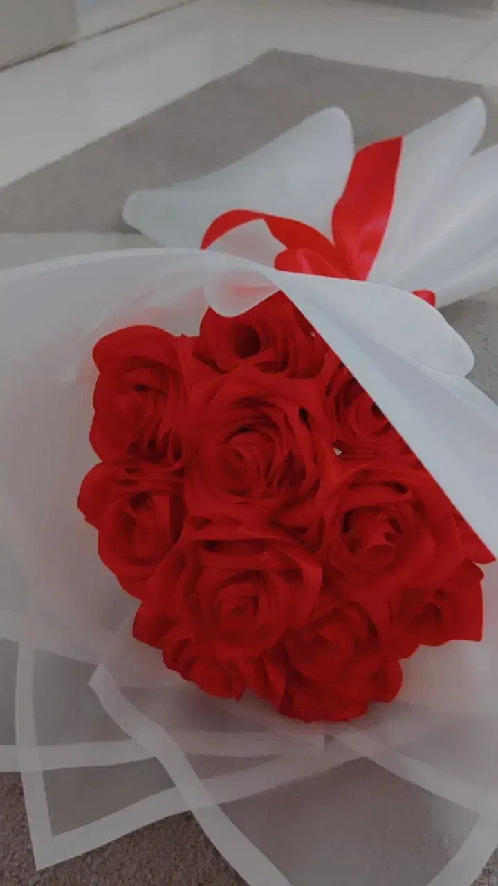 دسته گل روبانی و باکس گل|گل مصنوعی|گرگان, |دیوار