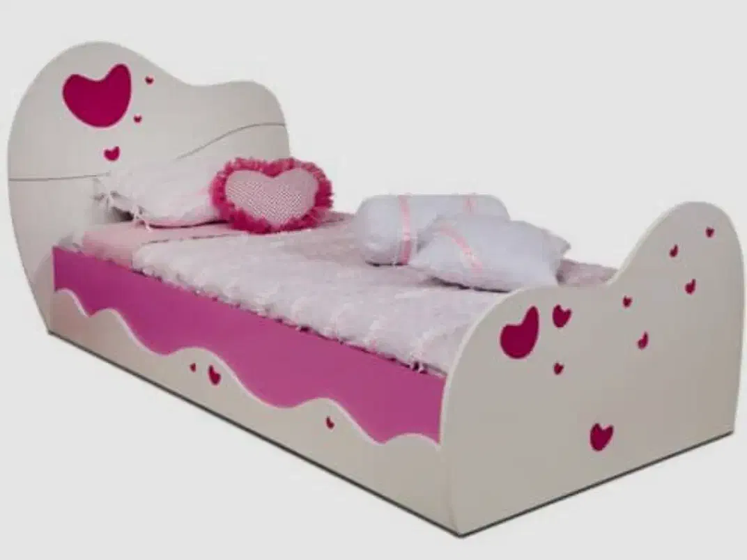 تخت کودک و نوجوان دخترانه نو|تخت و سرویس خواب|ساوه, |دیوار