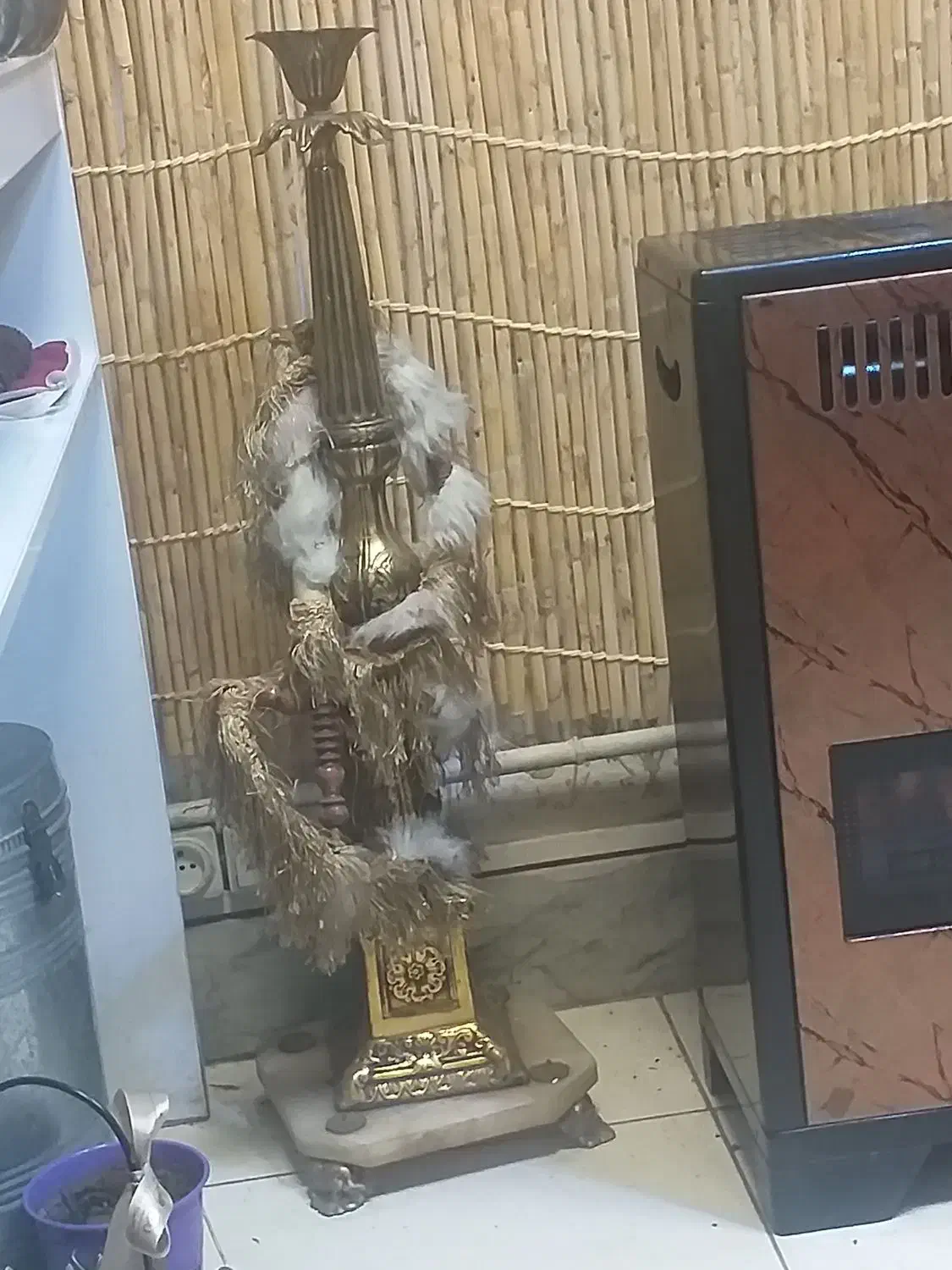 قلیان برنز|کلکسیون اشیاء عتیقه|رشت, گلسار|دیوار