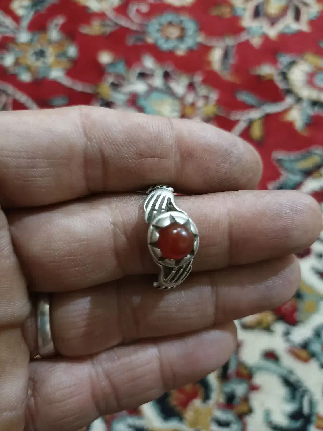 انگشتر نقره.رکاب دست دلبر.نگین عقیق.کاریزنوبالاجام|جواهرات|نصر آباد, |دیوار