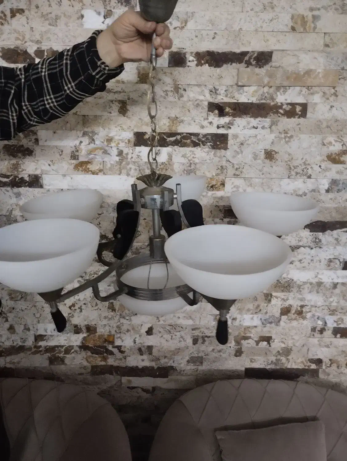 دو عدد لوستر 5شاخه سالم|لوستر و چراغ آویز|قائم‌شهر, |دیوار