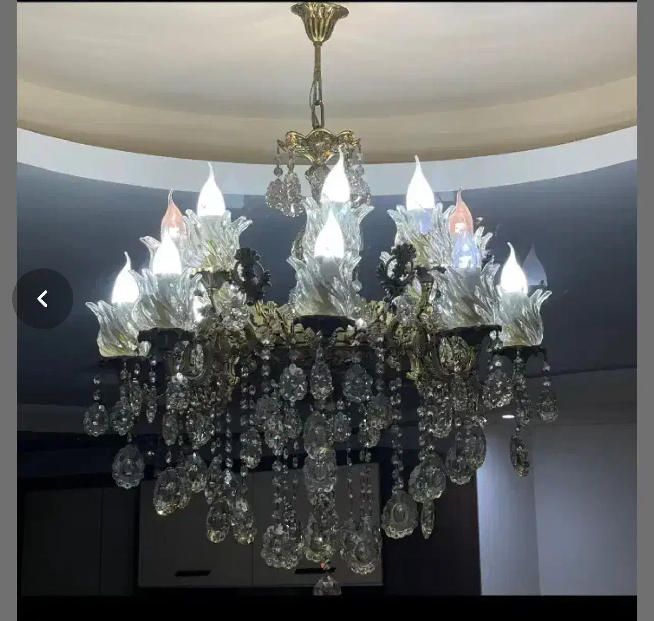 لوستر برنجی درحد نو|لوستر و چراغ آویز|رشت, ساغری سازان|دیوار