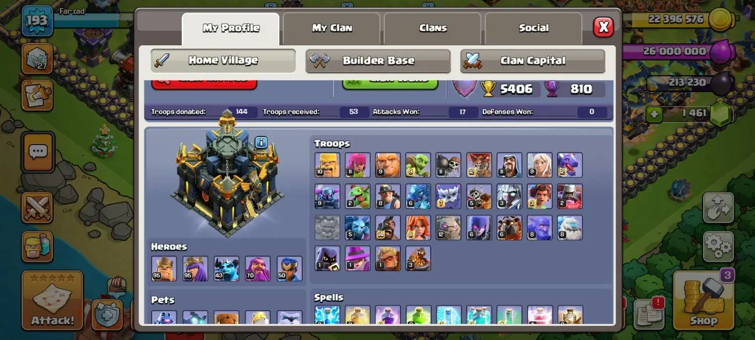 اکانت کلش توضیحات رو بخونید|کنسول، بازی ویدئویی و آنلاین|فولادشهر, مسکن مهر فولادشهر|دیوار