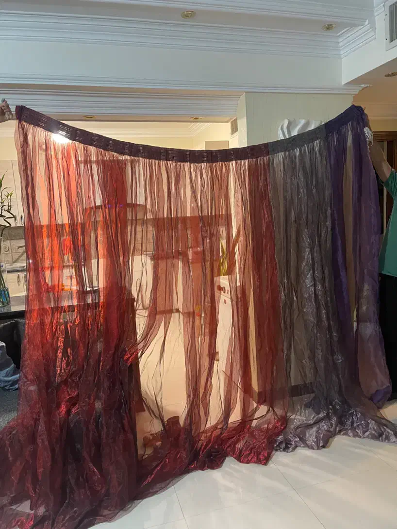 پرده حریر اورگانزا طرح گرادیان زیبا|پرده، رانر، رومیزی|تهران, نمایشگاه بین المللی|دیوار