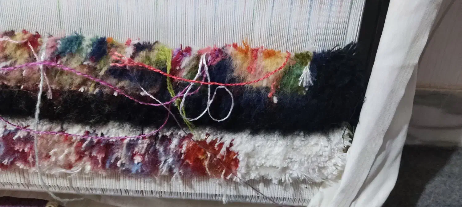 قالی نیمه بافت .زرنیم سالاری|فرش|سهند, |دیوار