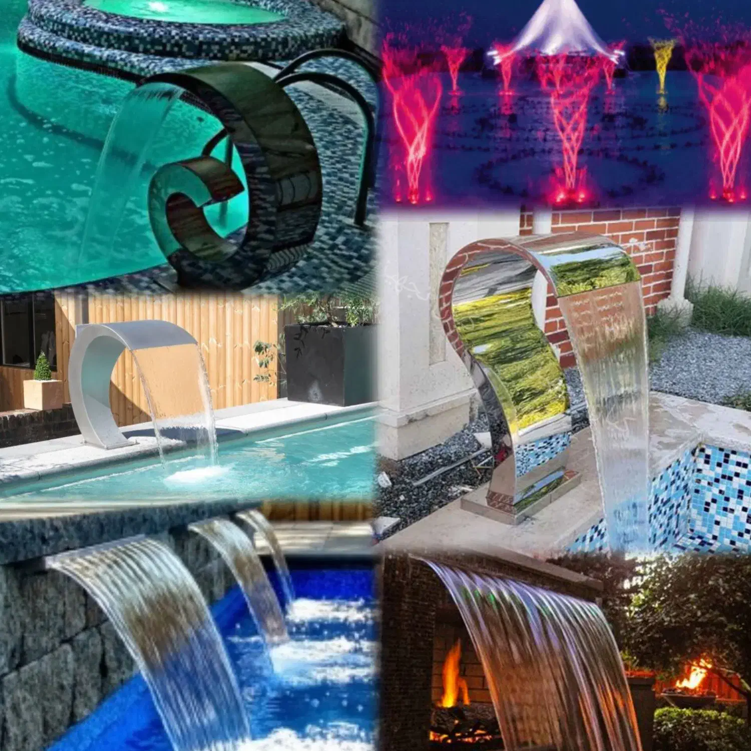 انواع آبنما (بارانی.پرده آب.کرتین استخری)|مصالح و تجهیزات ساختمان|مشهد, سازمان آب|دیوار