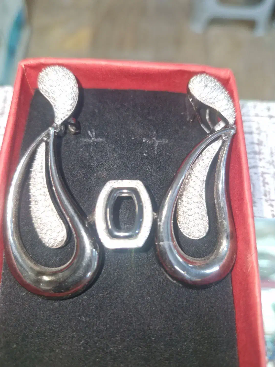 نیم ست نقره ایتالیا|جواهرات|همدان, |دیوار