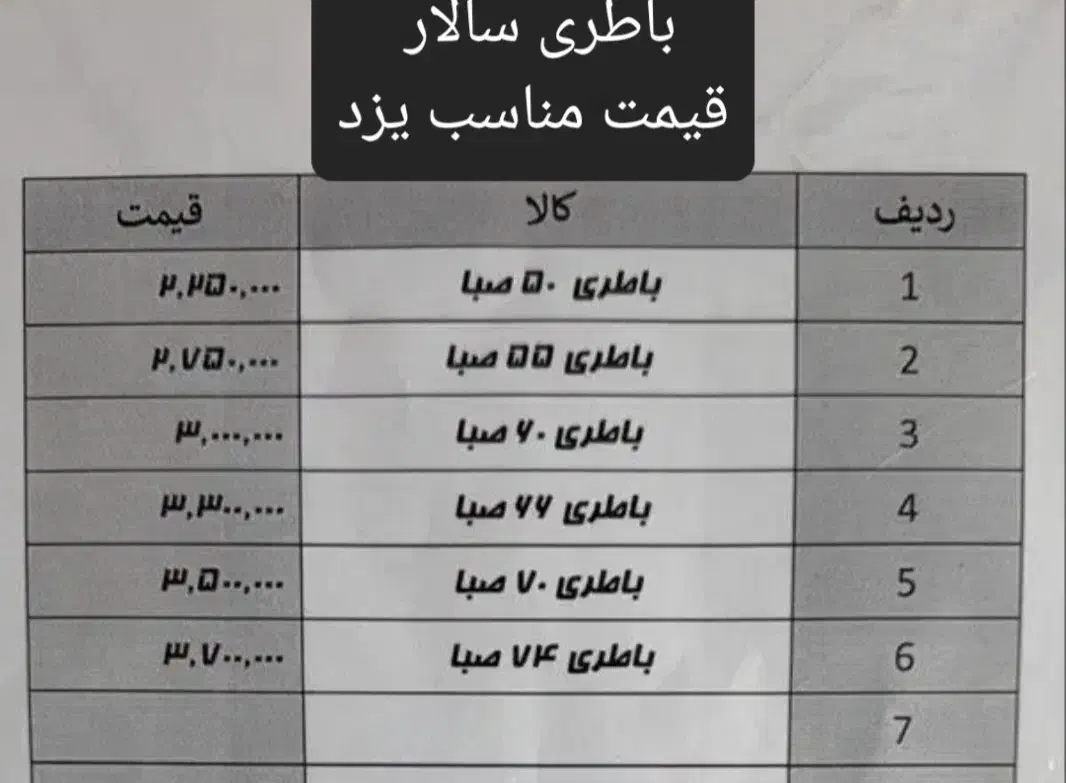 باطری ماشین۱۲تا۳۶ماه گارانتی شروع قیمت فقط ۱۵۰۰|قطعات یدکی و لوازم جانبی|یزد, |دیوار