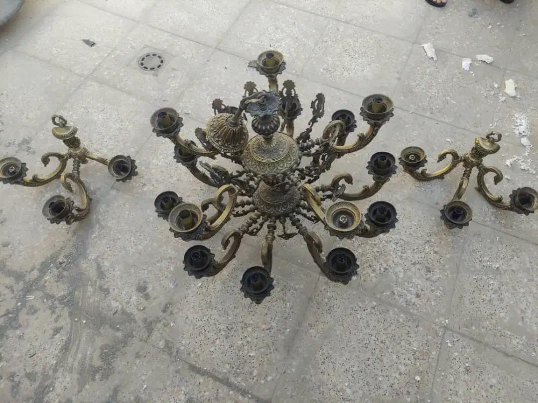 لوستر دو طبقه ۲۲شاخه تمام برنز|لوستر و چراغ آویز|تهران, شهرک ابوذر|دیوار