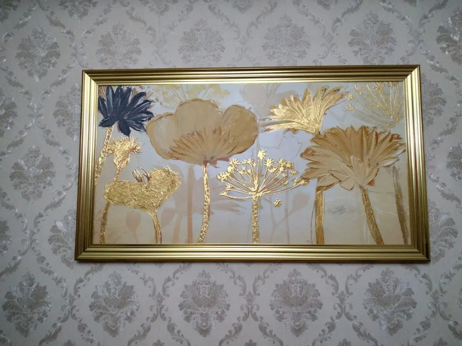 تابلو ورق طلا گل برجسته|تابلو، نقاشی، عکس|شهریار, شهرک وائین|دیوار