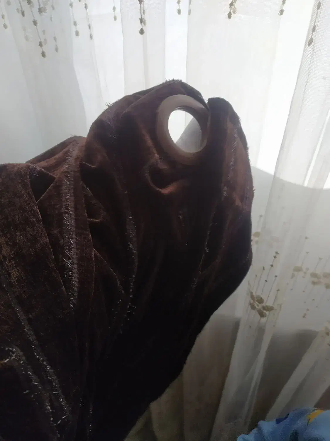 ۲ عدد والان پرده قهوه ای بدون پارگی و رنگ رفتگی|پرده، رانر، رومیزی|اسدآباد, |دیوار