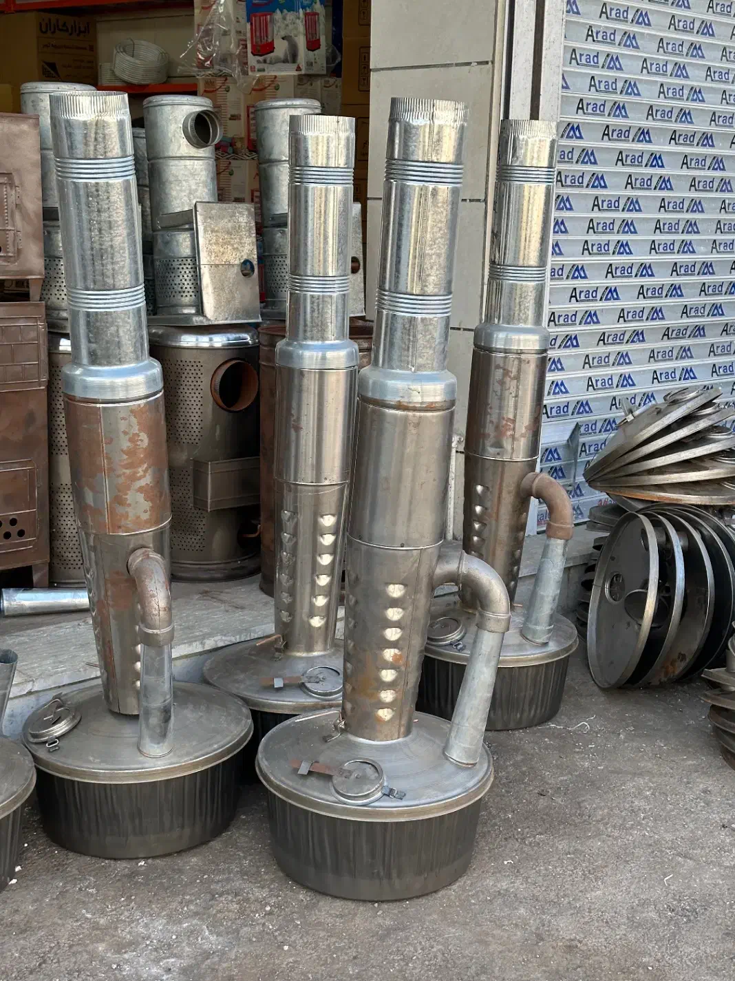 بخاری باغی روغن سوخته زانو چدن بشکه۲۰لیتر بتن ریزی|بخاری، هیتر، شومینه|تهران, شادآباد|دیوار