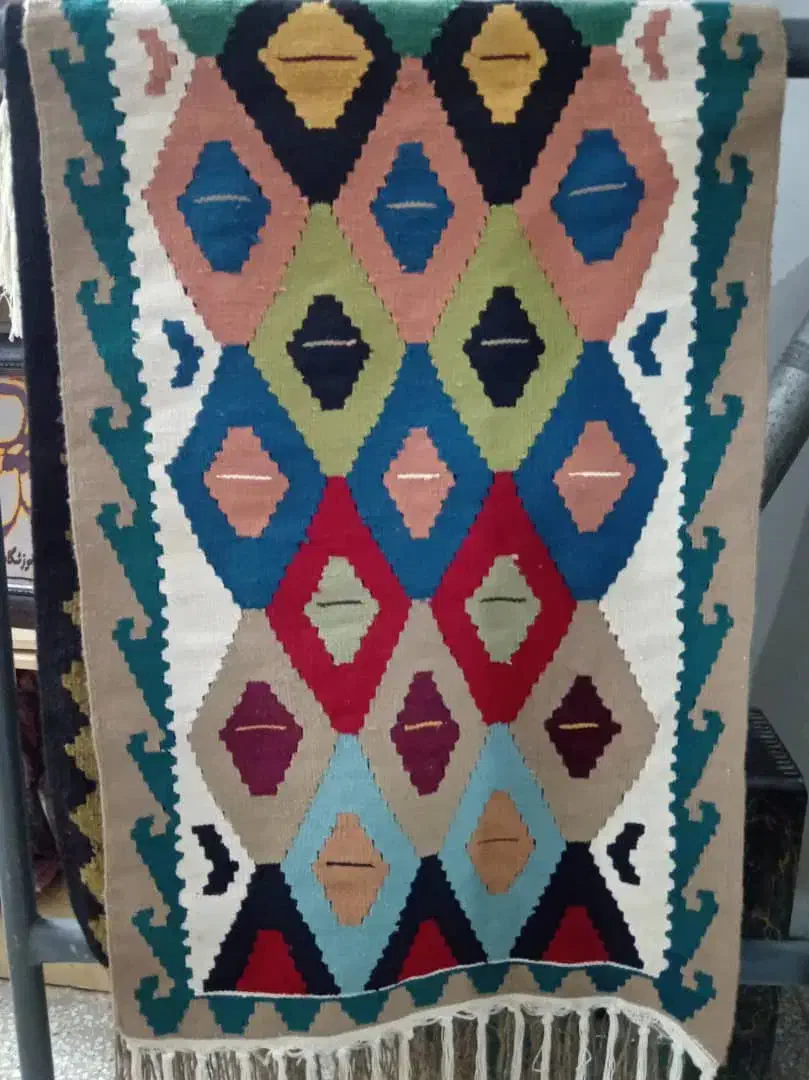 گلیم دستباف رانر یا رومیزی|گلیم، جاجیم، گبه|قائم‌شهر, |دیوار