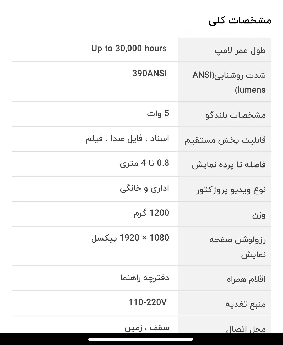 پرژکتور خانگی، و اداری|تلویزیون و پروژکتور|کاشمر, |دیوار
