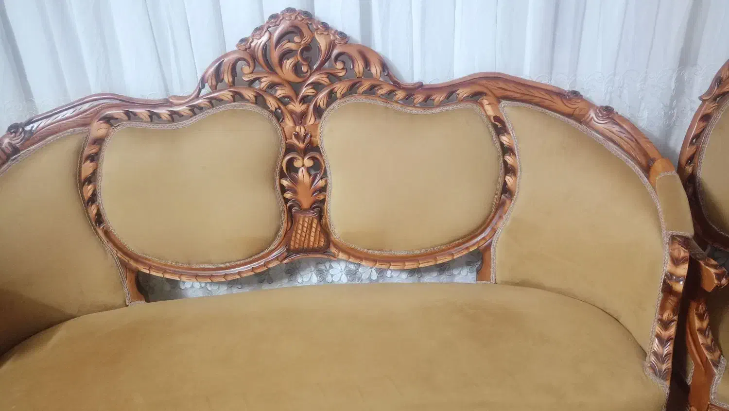 مبل استیل 9 نفره چوب گردو|مبلمان خانگی و میز عسلی|باغستان, |دیوار