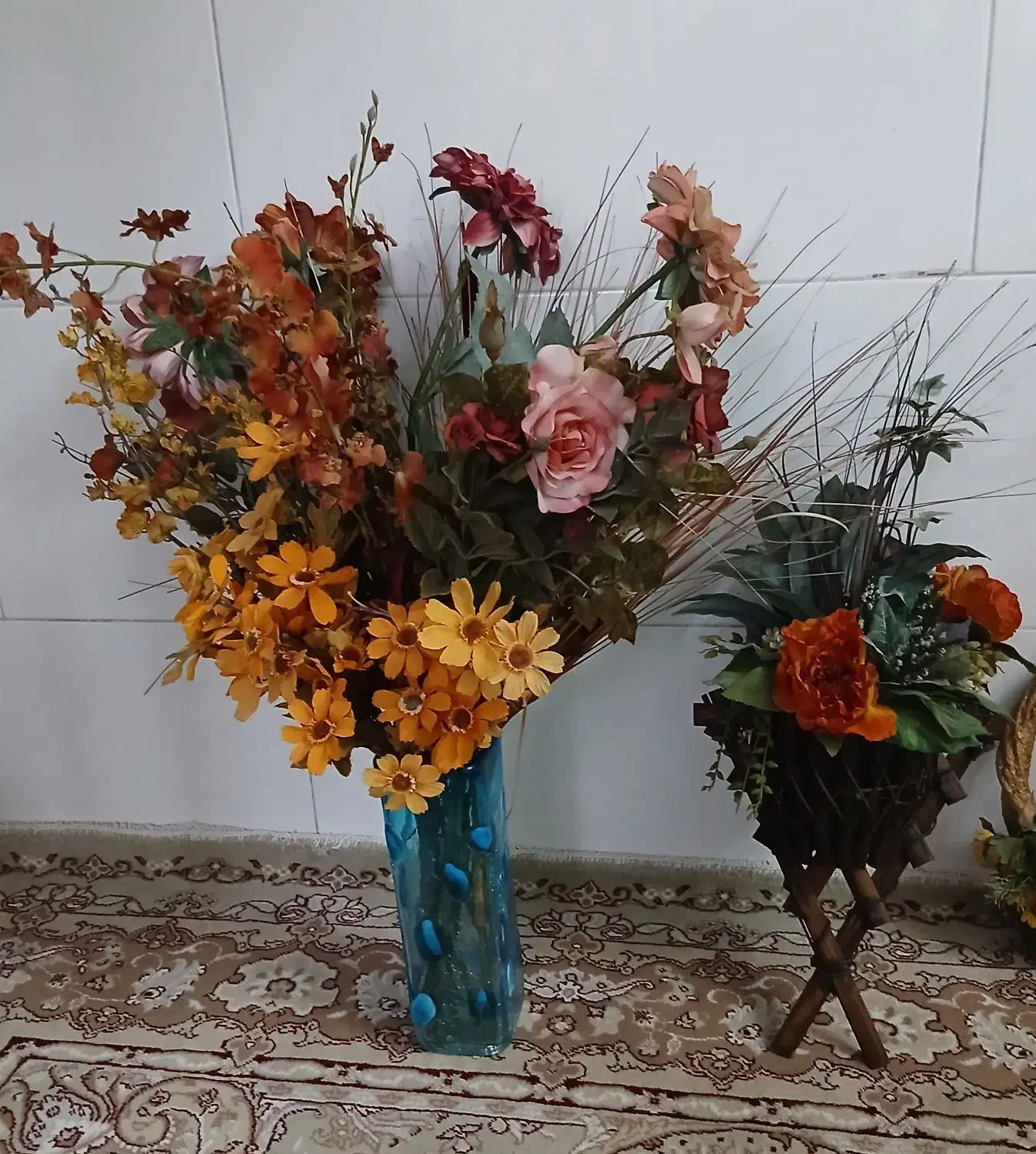 گل مصنوعی با گلدان|گل مصنوعی|زنجان, |دیوار