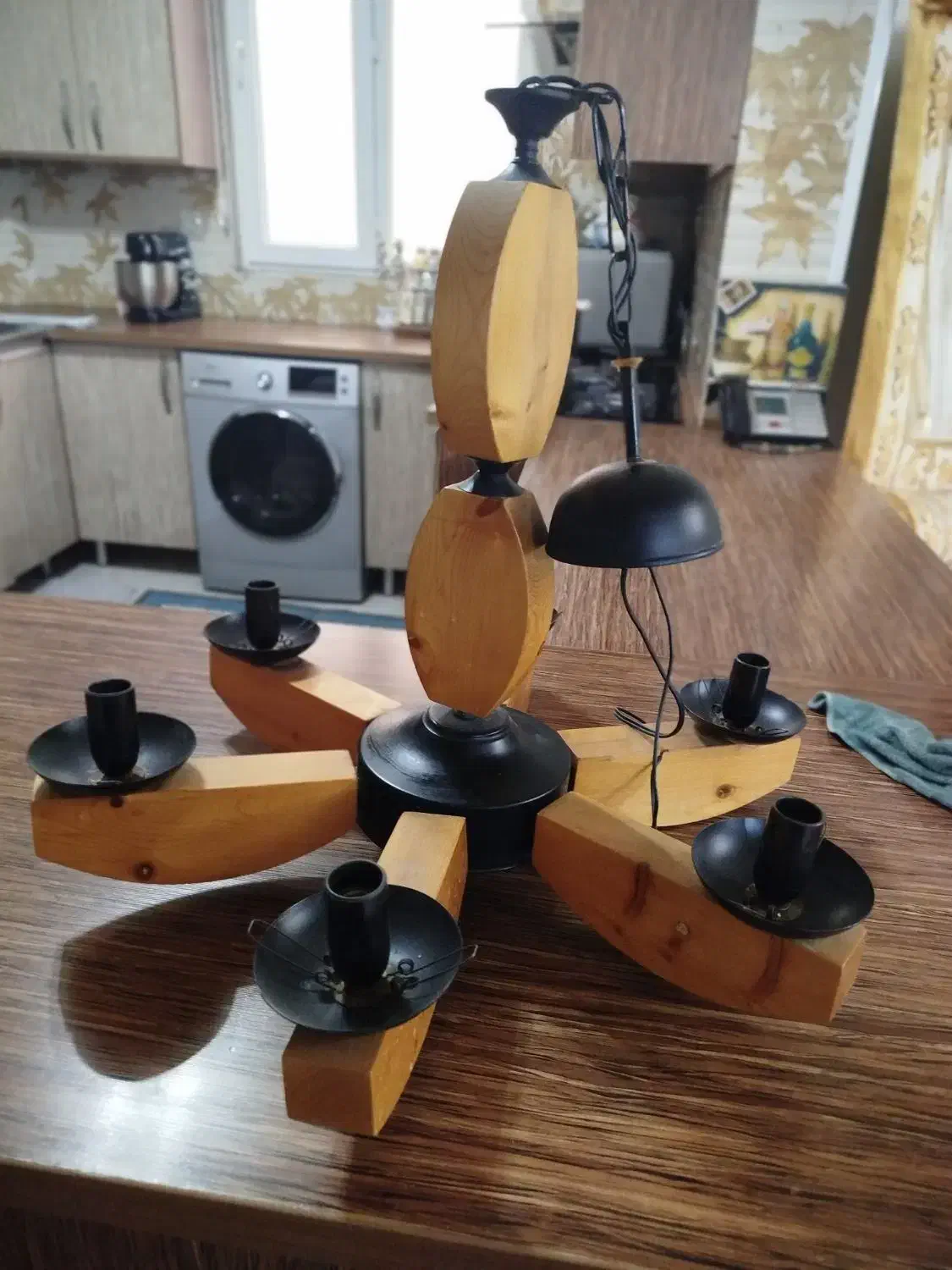 لوستر چوبی|لوستر و چراغ آویز|ری, علایین|دیوار